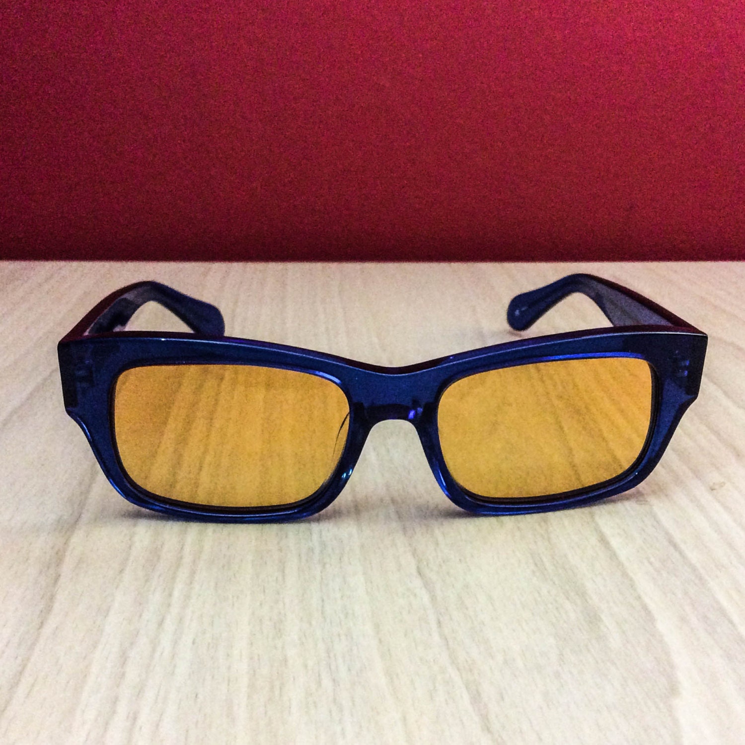 MV04O4 Crystal Blue moodvision eyeglasses with custom tinted
