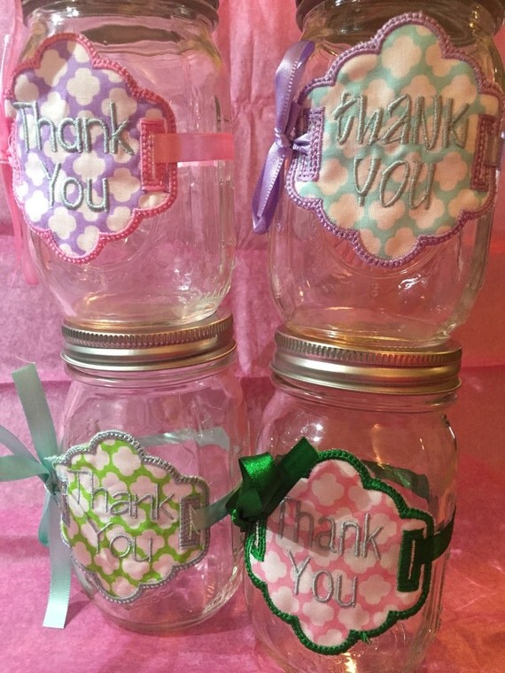 Mason Jar Thank You Labels by AlysonFoxDesigns on Etsy