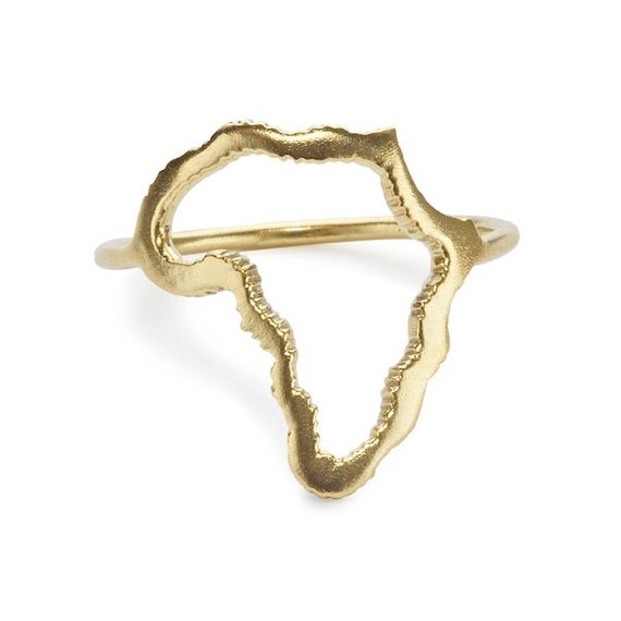The Africa Ring Gold Ring Africa Shape Ring Minimal ring