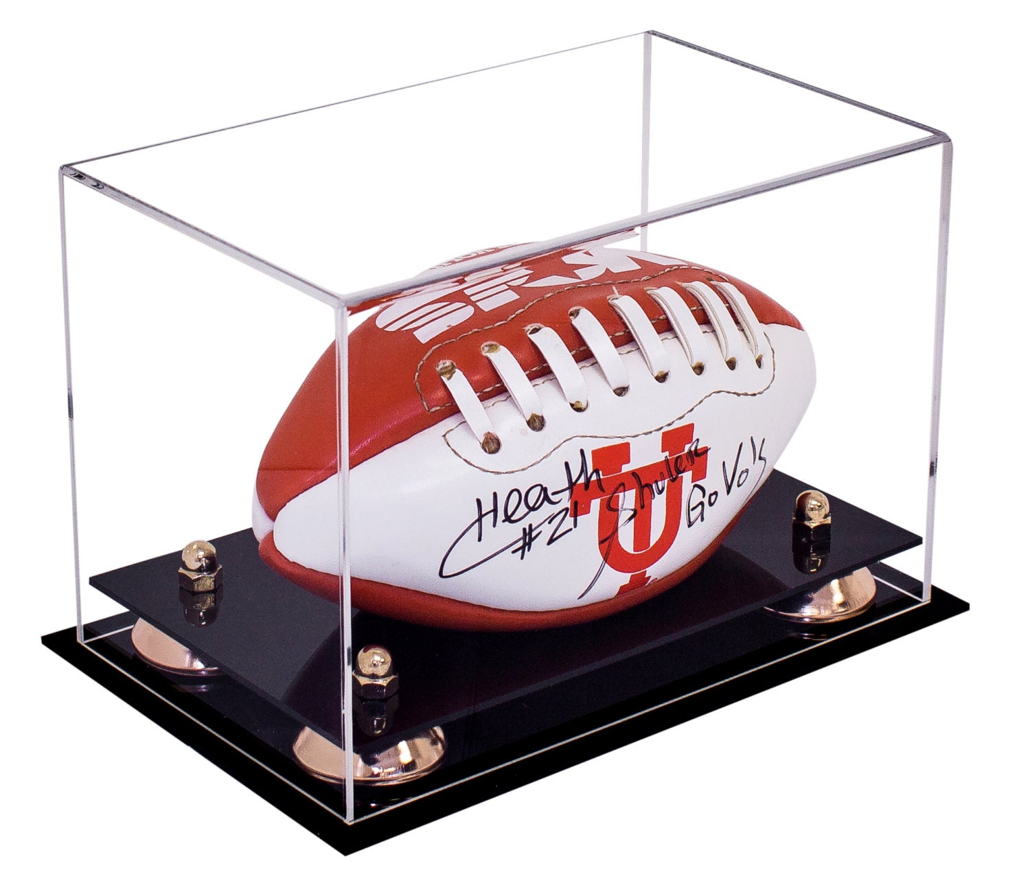Mini Football Display Case // Clear Handmade Acrylic // UV