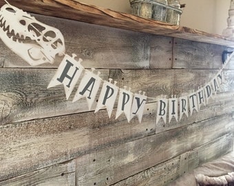 Dinosaur "Happy Birthday" Banner-Customizable