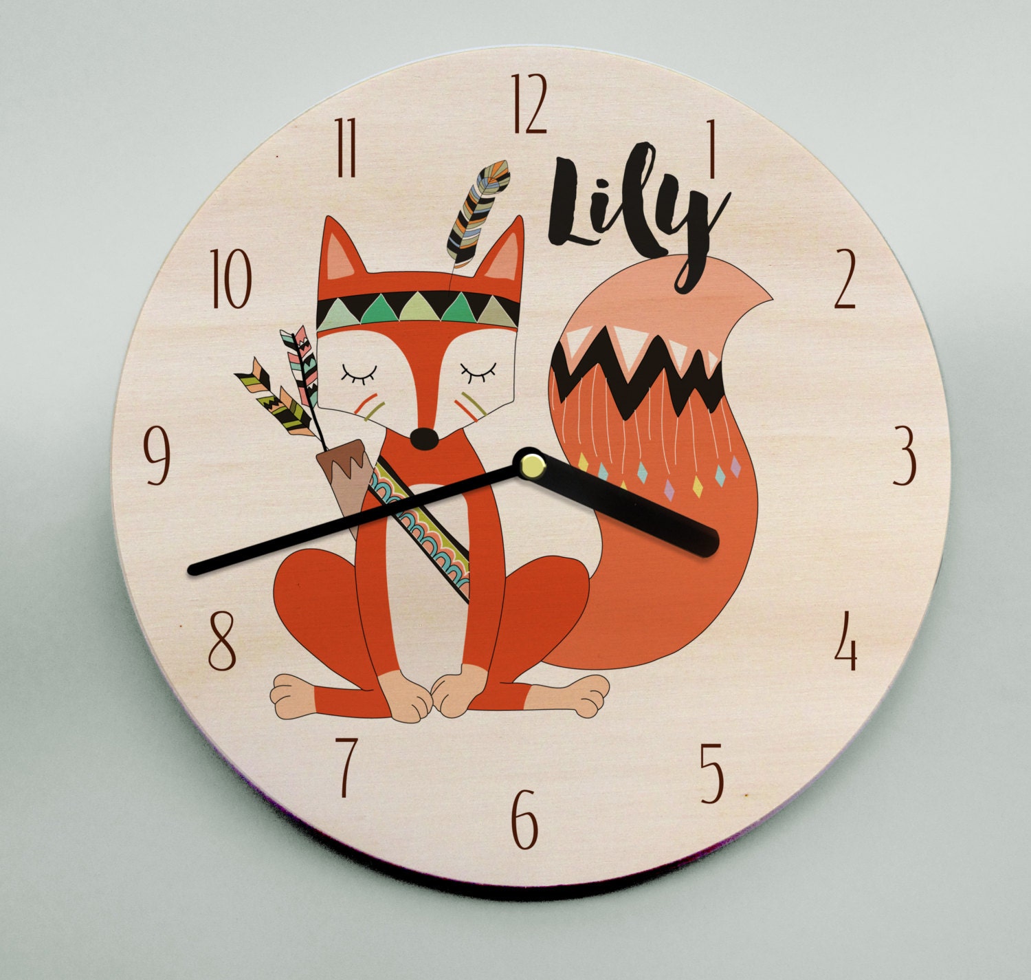 Unique Personalised Wall Clock / Childs Clock / by MrWolfeClocks