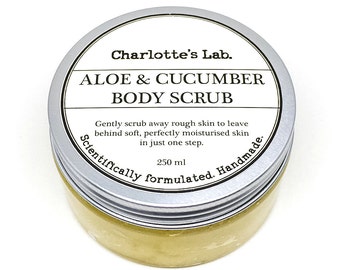 Aloe & Cucumber Body Scrub Sugar Scrub - 2 in 1 Skin Conditioning Body Sugar Scrub In Shower Moisturiser Skin Conditioner Moisturising Scrub
