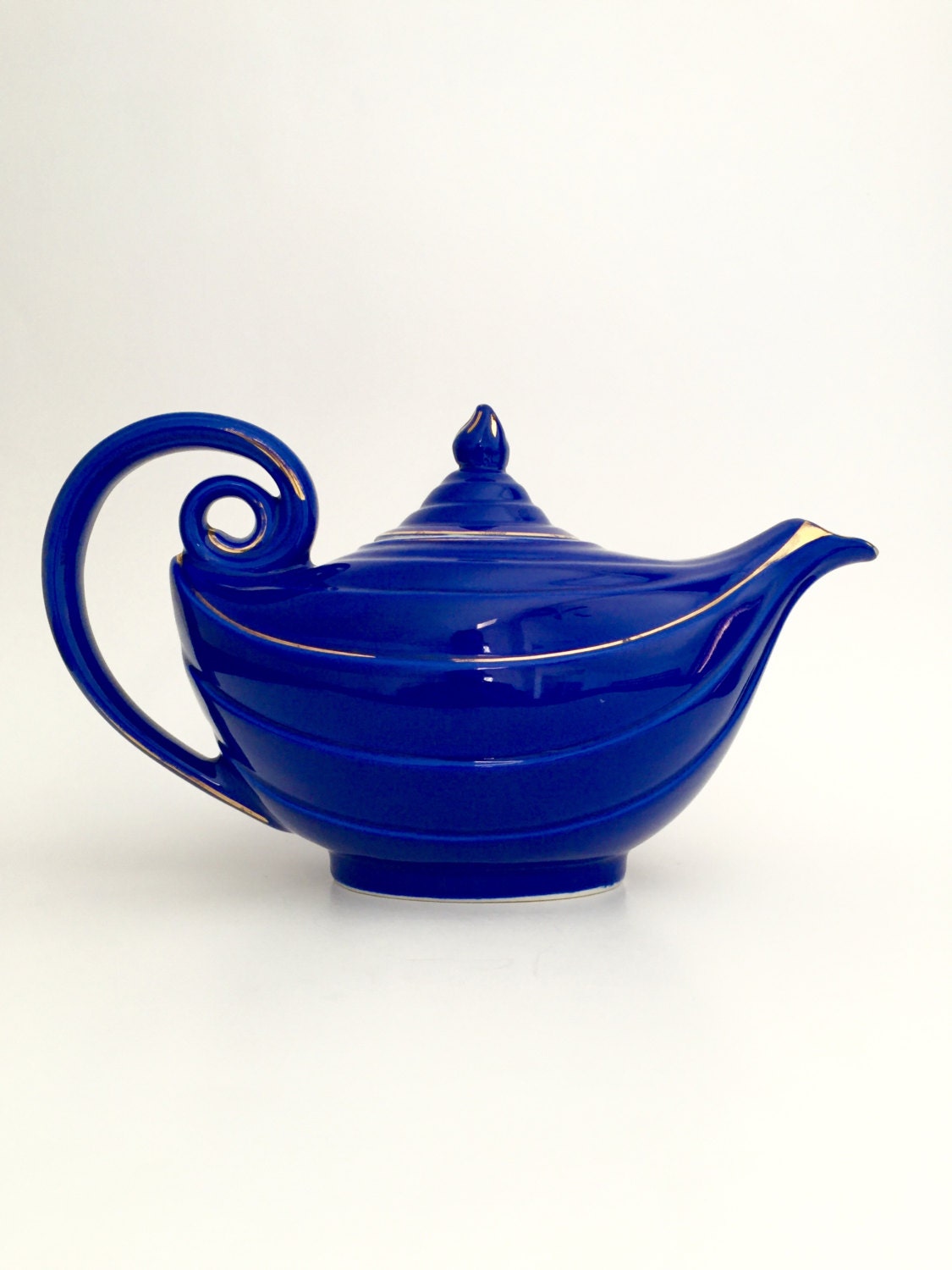 Vintage Teapot Hall Cobalt Blue Aladdin Teapot Blue Teapot