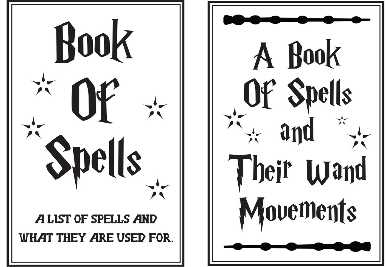 Printable Double Pack Book of Spells and Their Wand Actions