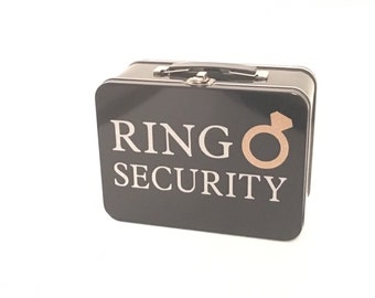 Black Ring Security Box with Ring Pillow - Complete with Coloring Book with Crayons - Ring Bearer Alternative