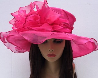 Pink Kentucky Derby Hat, Church hat, Tea Party Hat, Pink Hat, Formal Hat, Fashion Hat, Church Hat, Derby Hat