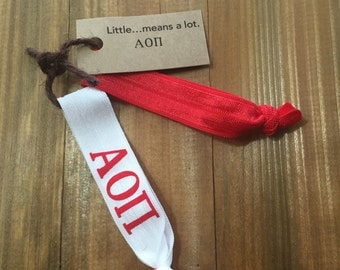 Alpha Omicron Pi Hair Ties; Sorority Hair Ties; Sorority Recruitment; Sorority Big Little; Sorority Gift; AOII Accessories