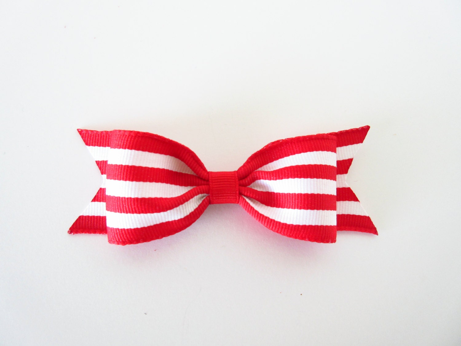 Candy stripe hair bow red and white stripe hair bow baby