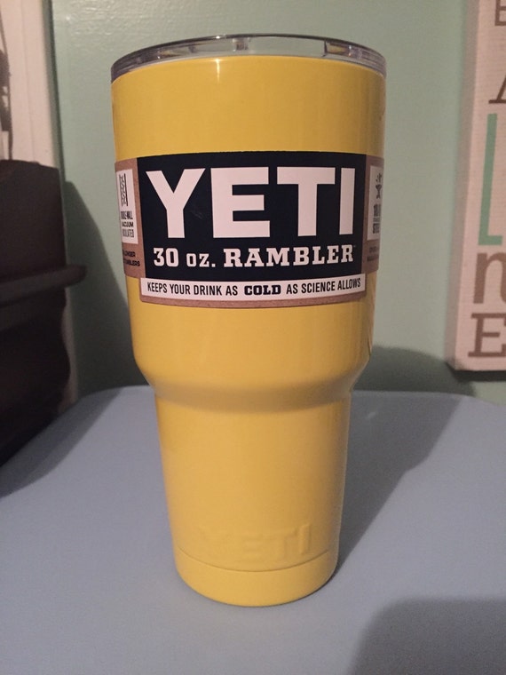 30oz powder coated Yellow YETI rambler