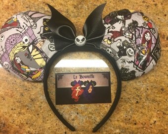 Nightmare Before Christmas Ears with Bat Bow
