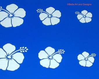 Hibiscus stencil | Etsy