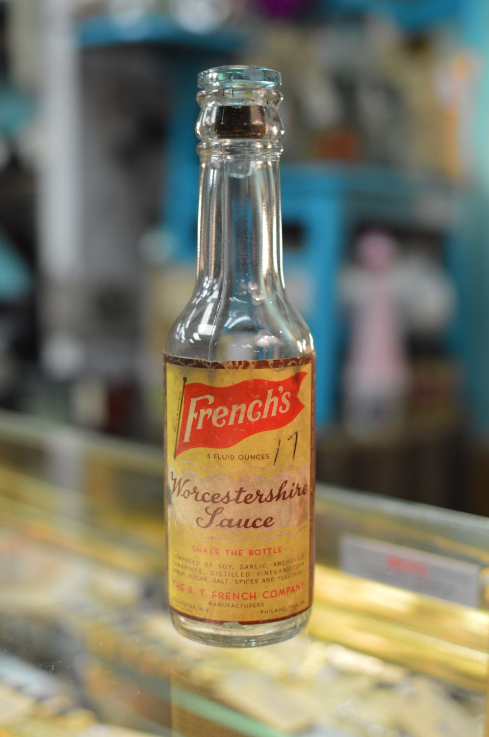 Vintage 1950's Frech's Worcestershire Sauce Bottle