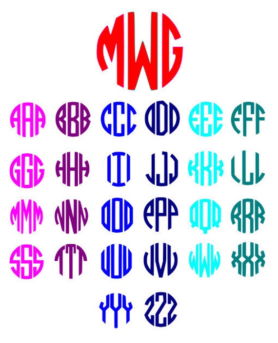 Download Circle monogram font SVG DXF Ai EPS Cut files for