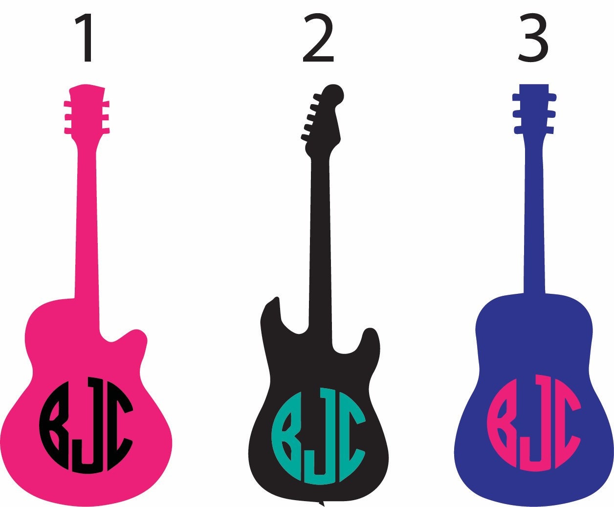 Download Guitar decal guitar monogram musician monogram vinyl decal