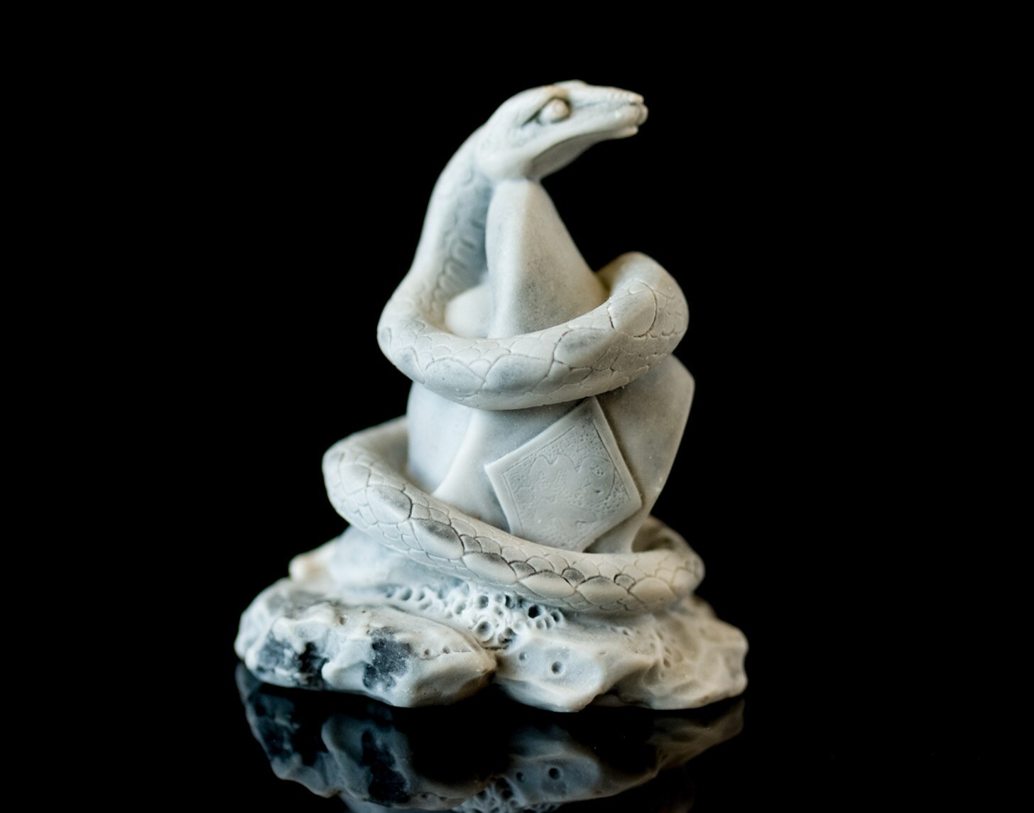 Snake Stone Marble Feng Shui Sculpture Animal Figurine Art