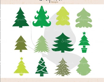 Christmas Tree Bundle - SVG and DXF Cut Files - for Cricut, Silhouette, Die Cut Machines // scrapbooking // paper crafts // solipandi //#115