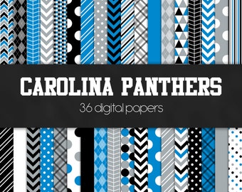 Carolina Panthers Digital Paper Pack - INSTANT DOWNLOAD