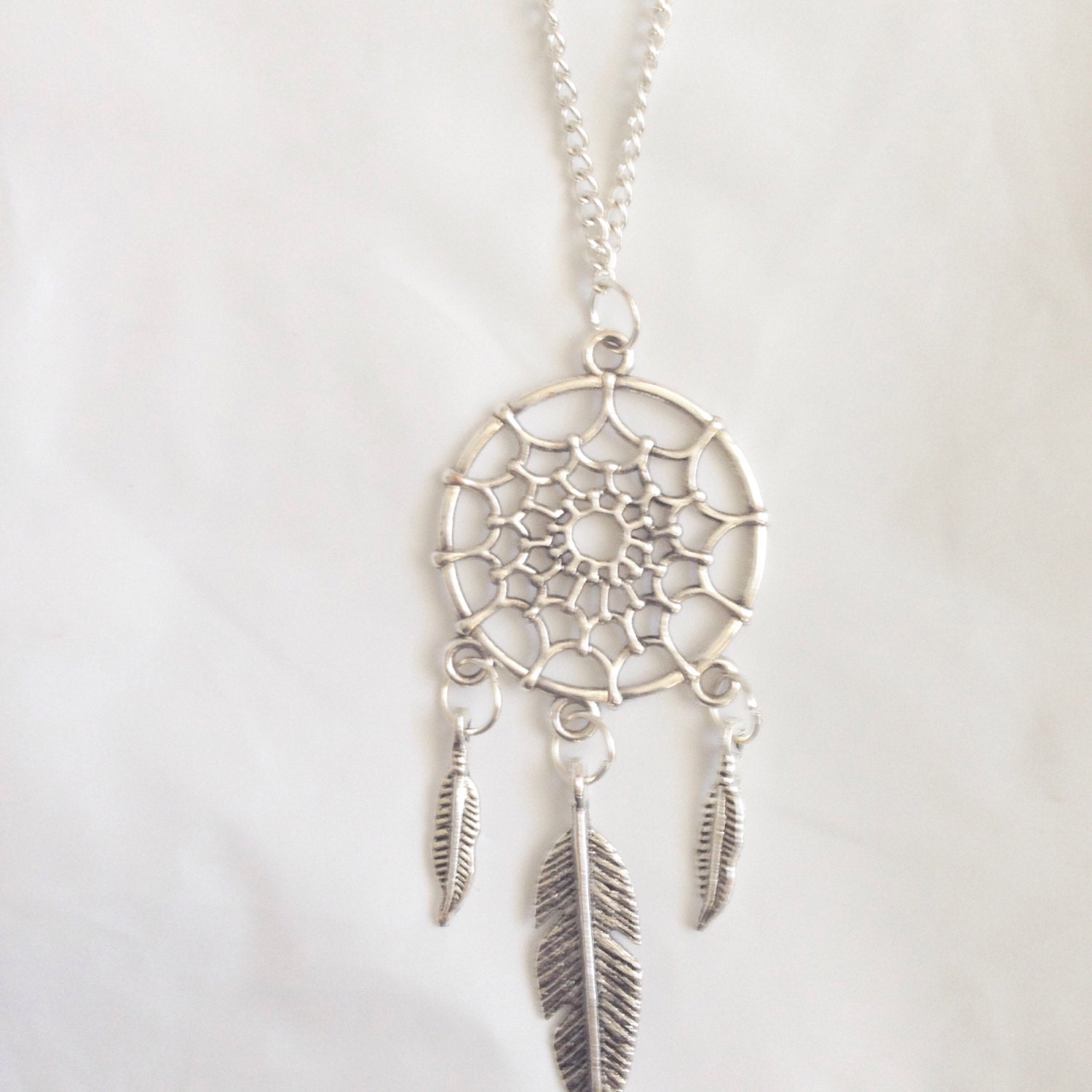 Dreamcatcher necklace dream catcher necklace sliver plated