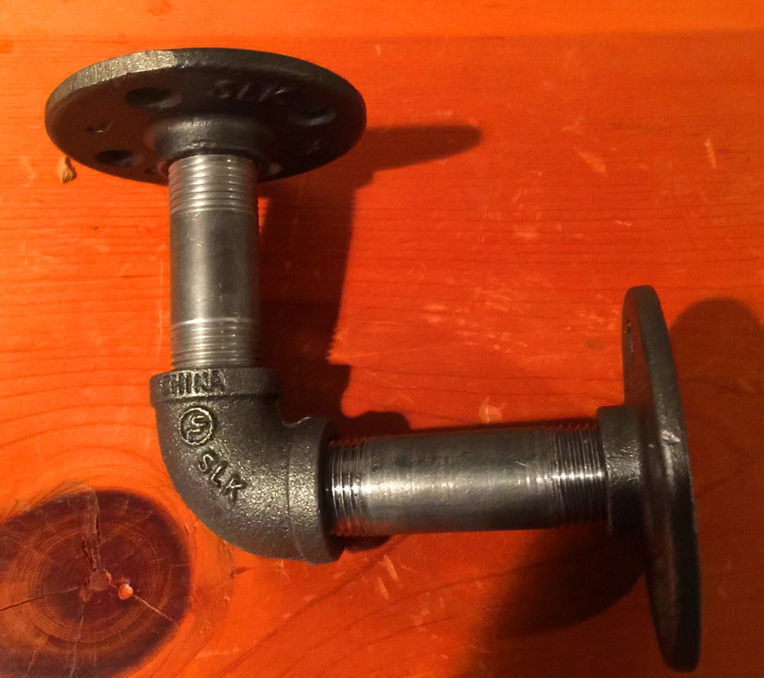 Industrial Black Pipe Shelf Brackets 8 10 by PipeLineDesignStudio