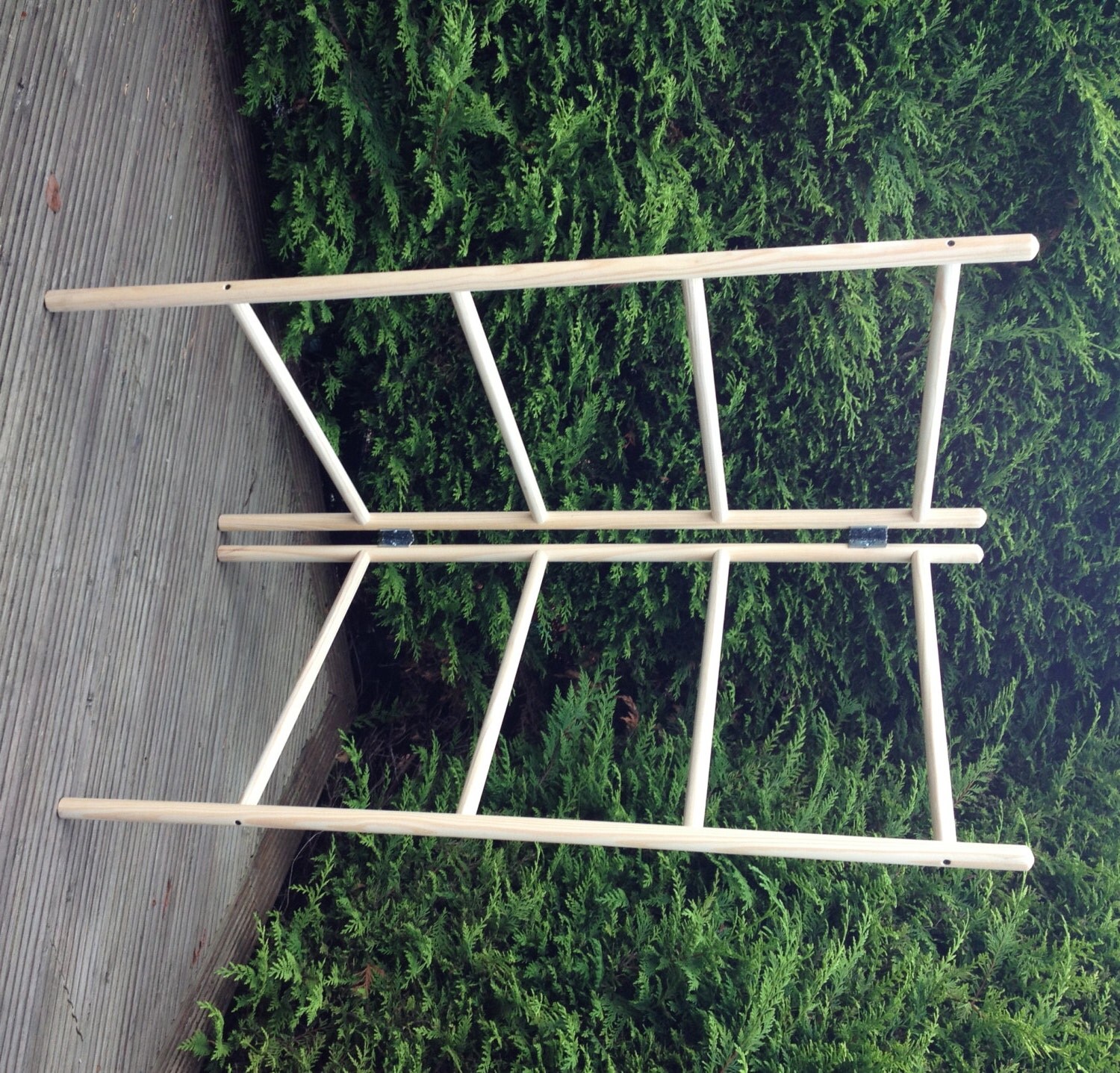 Wooden clothes airer 2 panel 4 rungs