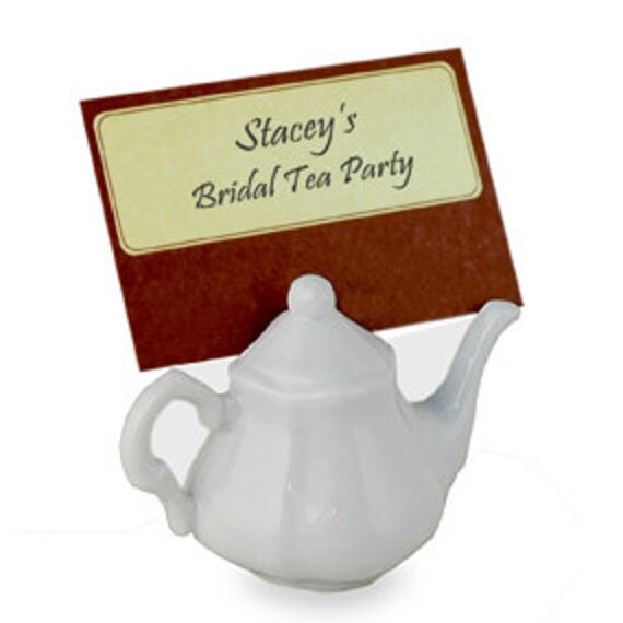 3 Porcelain Teapot Place Card Holder