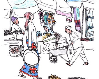 Adult Coloring Book, The Gambia, West Africa