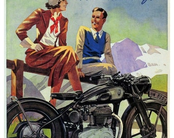 Vintage Zundapp Motorcycle Advertising Poster Print