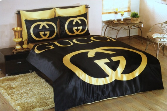 Handmade Gucci Bedding Set  Queen Size Black by 