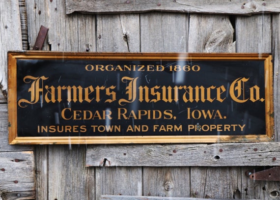 Vintage Farmers Insurance Company Metal Sign by