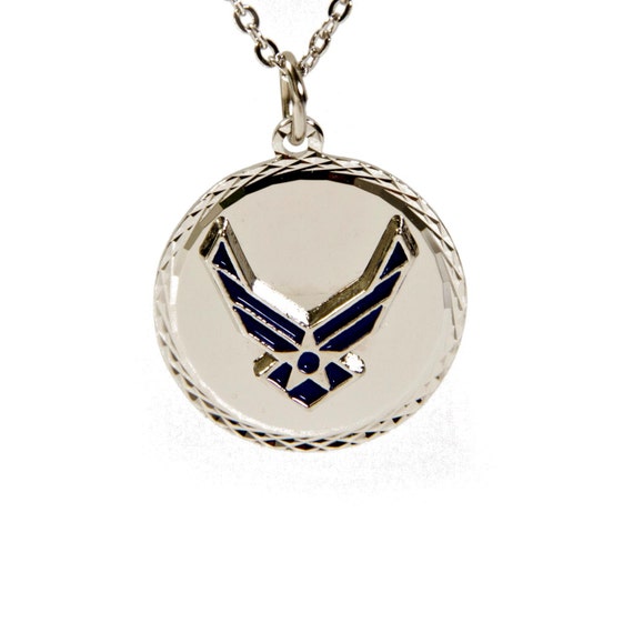 Items similar to US AIR FORCE Ladies Silver Pendant Necklace And Chain