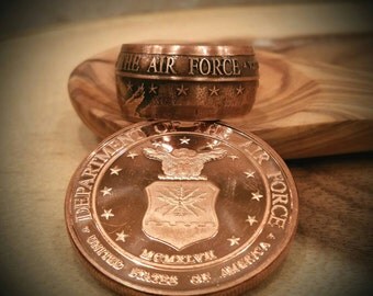 Air Force ring - us air force ring - Air force - USAF - Military Ring - USAF Ring - Hand Forged .999 Pure Copper Coin Ring - US Air Force
