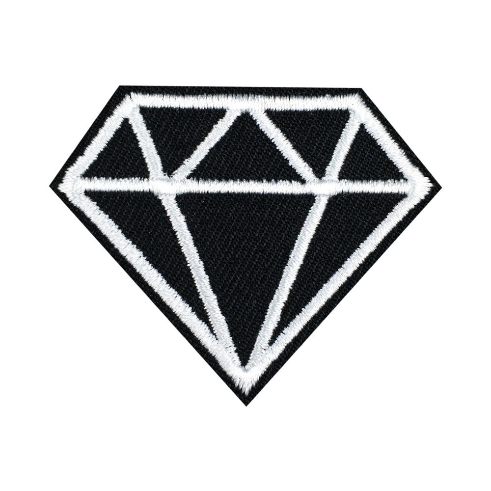 White Diamond patch Applique Embroidery patch by MadPatchesStore