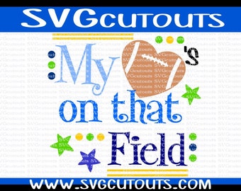 Football Mom My Hearts On That Field Design, SVG DXF EPS Formats, Files for Cutting Machines Cameo or Cricut Football Mom Fan Cutting File