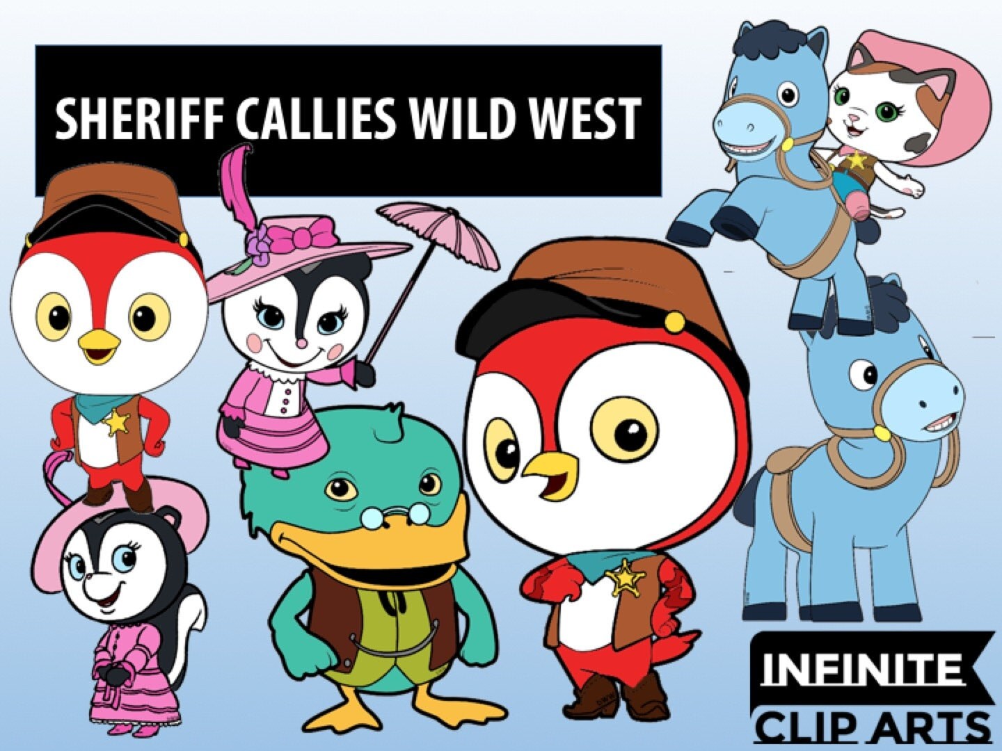 18 Sheriff Callie's Wild West Cartoon Clip art Printable