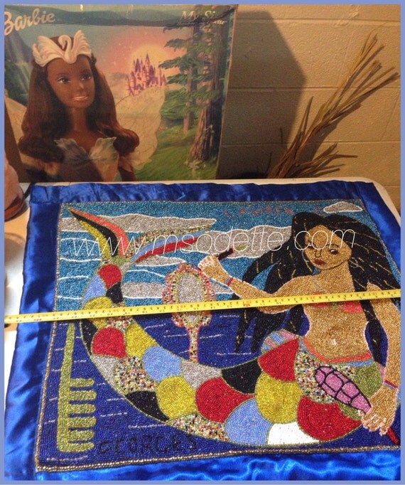Authentic La Sirene La Siren Haitian Vodou Voodoo Flag/ Hand