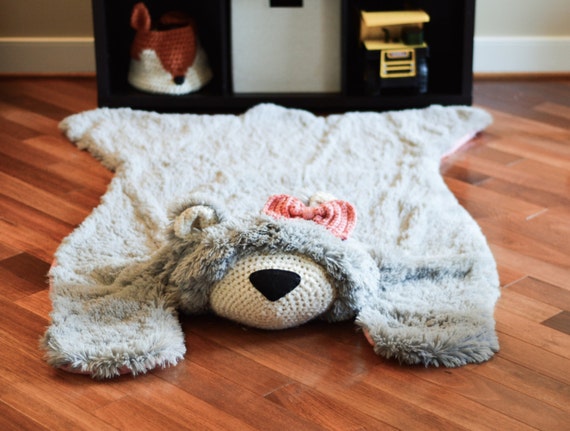 stuffed animal bear rug