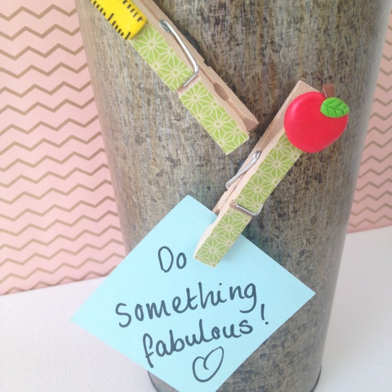 Peg Memo Holders Polymer Clay Teacher by MadebyIzzyGifts