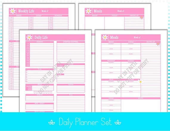 Christian Daily Planner Set 8.5 x 11 Editable Daily
