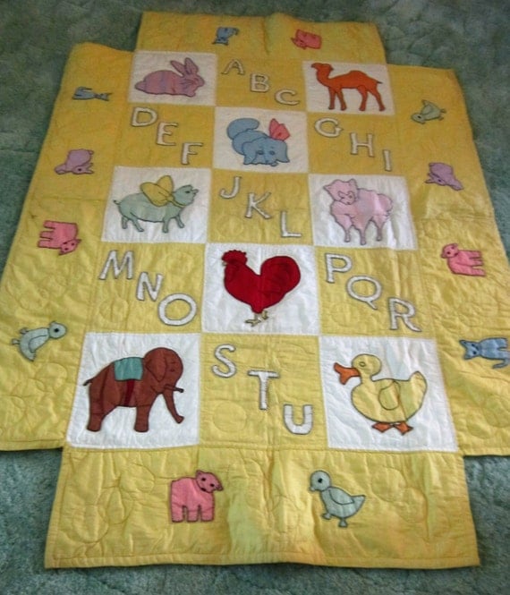 ABC Animal Baby Quilt circa 1930