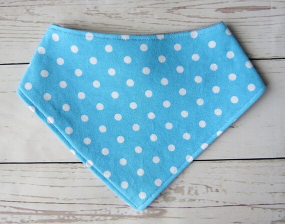 Bandana Baby Bib Bandana Bib Baby Bib Blue Polka Dots