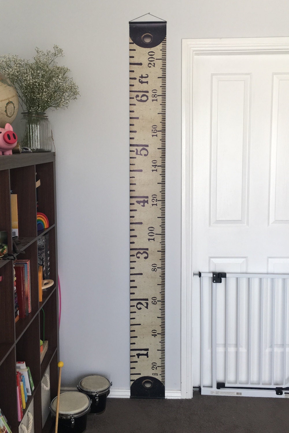 Vintage Inspired Tape Measure Hanging Height Chart, Ruler