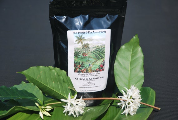 100% Organic Kona Coffee 8oz by KaPonoOKaAinaFarm on Etsy