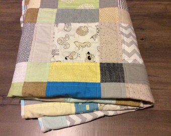 Animal ABC Scrappy Patchwork Baby Quilt