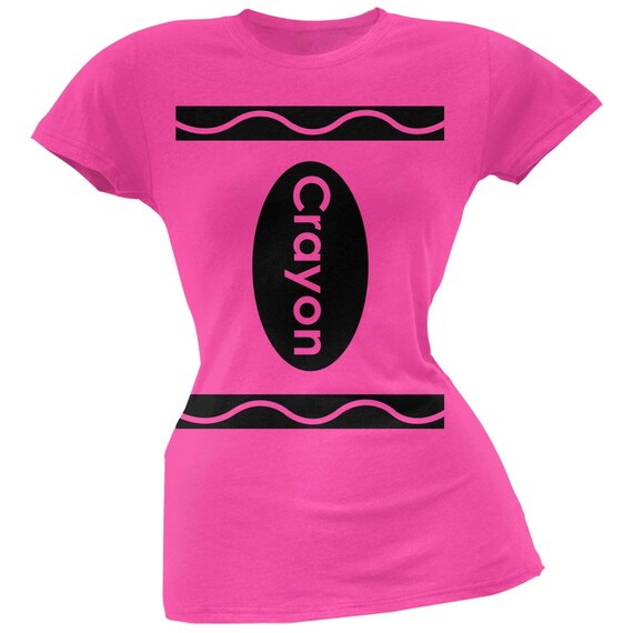 Halloween Crayon Costume Hot Pink Juniors by OldGloryMerchandise
