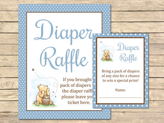 Diaper Raffle Winnie The Pooh Ticket Printable