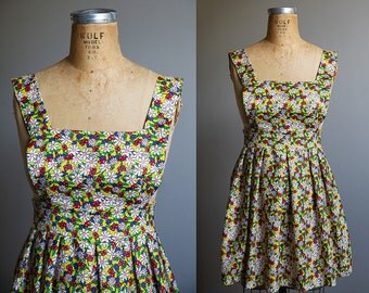 1960s Flower Patterned Romper