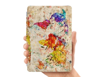 ipad case smart case cover for ipad mini air 1 2 3 4 5 6 pro 9.7 12.9 retina display retro watercolor world map
