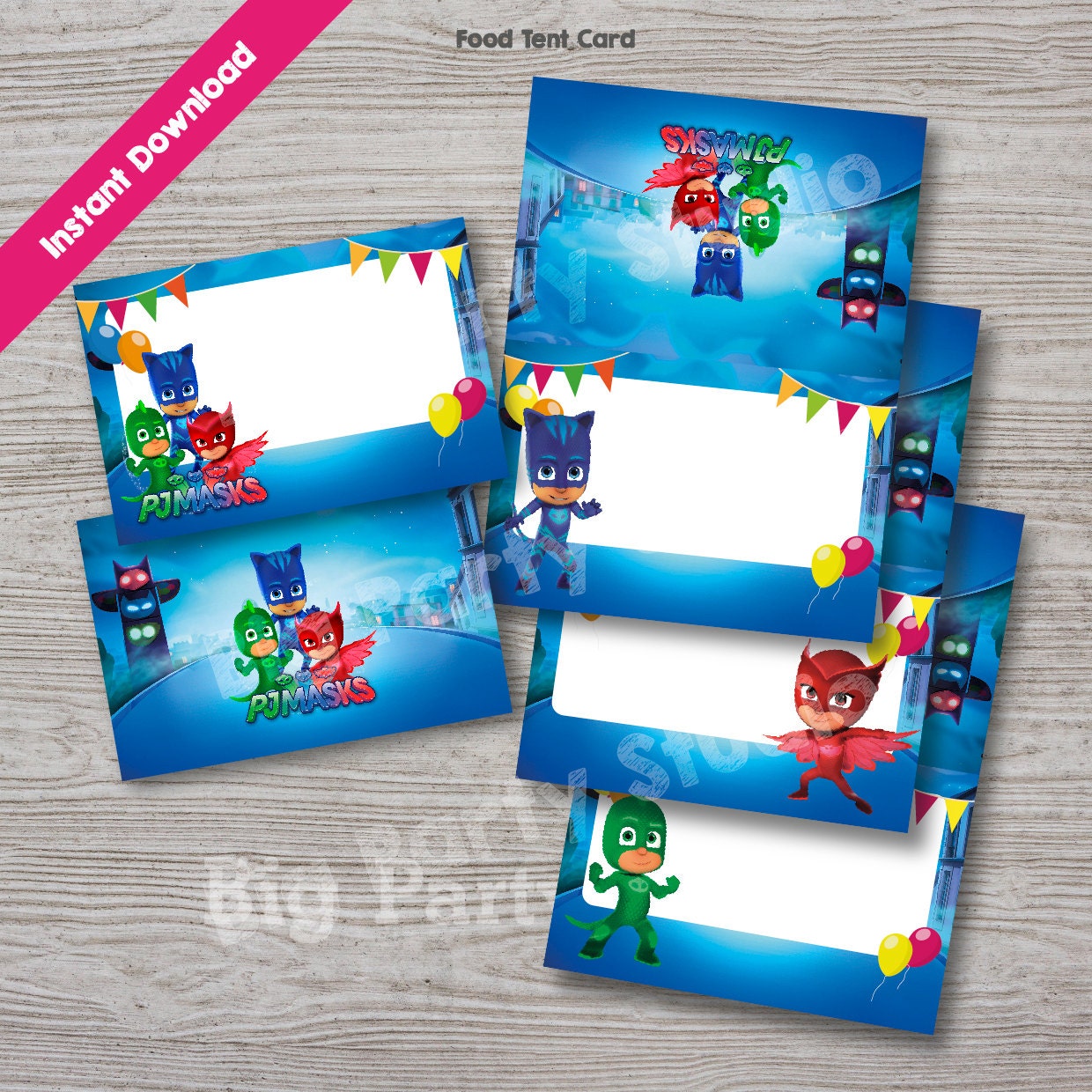 PJ Masks Labels PJ Masks Food Tags Pj Masks Food by Bigpartystudio