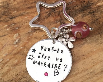 Hand Stamped Veux-tu être ma Marraine?, Personalised Message French Godmother